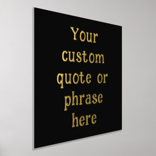12x12 Black GOLD FOIL Custom Quote Phrase Verse    Foil Prints