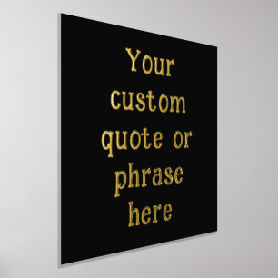 12x12 Black GOLD FOIL Custom Quote Phrase Verse    Prints