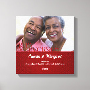 12x12 Ruby 60th Anniversary Photo Canvas