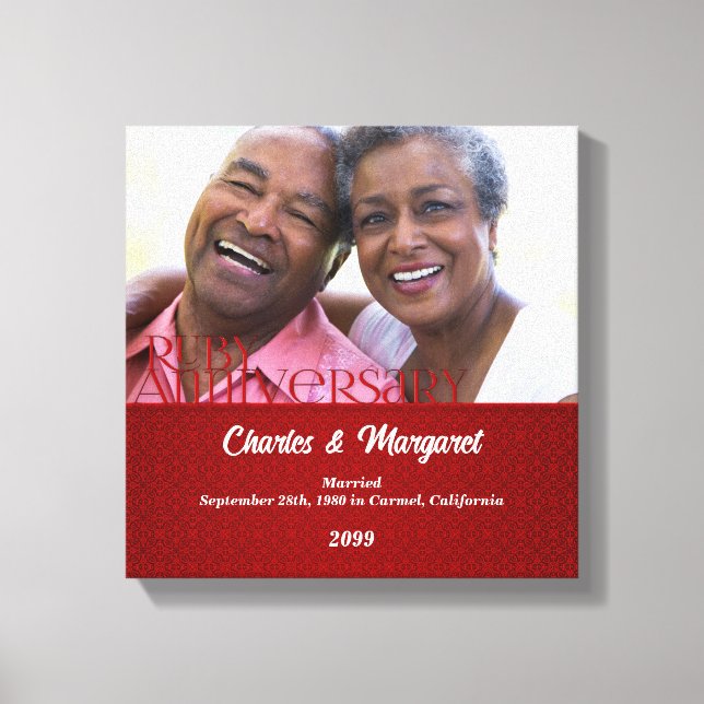 12x12 Ruby 60th Anniversary Photo Canvas Print (Front)