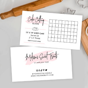 12x18" Party Cake Cutting Guide 2x2 Servings Enclosure Card