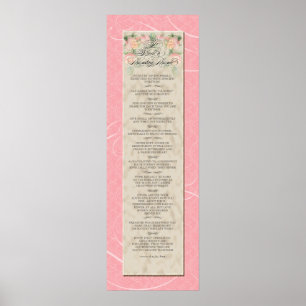 12x36 To Build a Lasting Love - Pink Damask Roses Poster