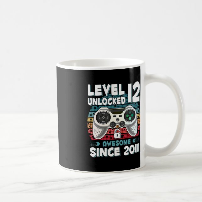 12yr BDay Son Boy Fun Gamer 12th 12 Year Old Birth Coffee Mug (Right)