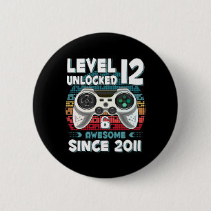 12yr Bday Son Boy Funny Gamer 12th 12 Year Old Bir 6 Cm Round Badge