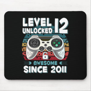 12yr Bday Son Boy Funny Gamer 12th 12 Year Old Bir Mouse Mat