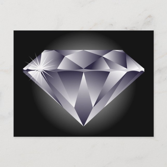 1307552490_Vector_Clipart silver diamond black Postcard (Front)