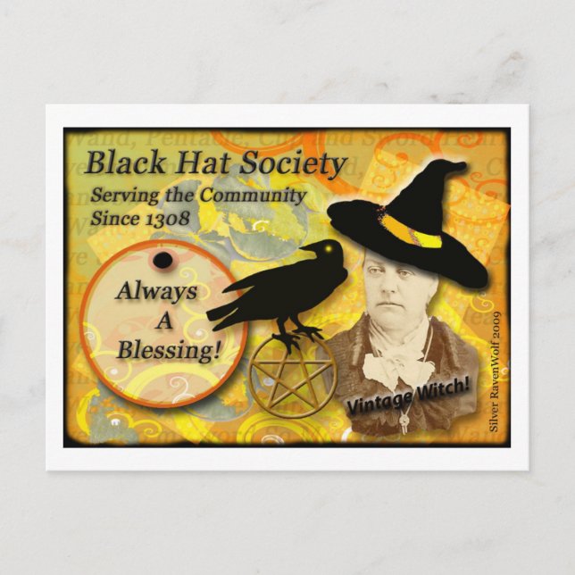 1308 Black Hat Society Post Card (Front)