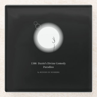 1308 Dante's Divine Comedy Paradiso Minimalist Glass Coaster