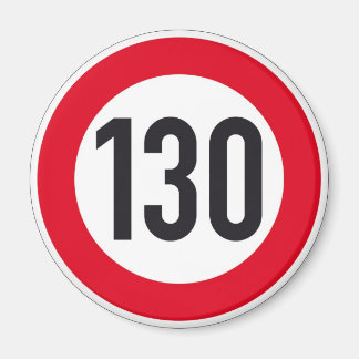 130 kph Autobahn Highway Sign Magnet