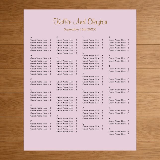 130 Purple Simple Wedding Seating Chart (Creator Uploaded)