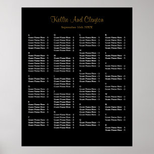 130 Simple Black Wedding Seating Chart
