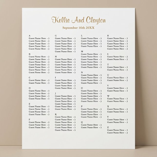 130 Simple Wedding Seating Chart (Creator Uploaded)