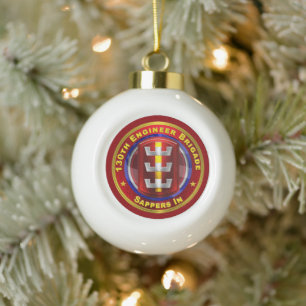 130TH ENGINEER BRIGADE CERAMIC BALL CHRISTMAS ORNAMENT