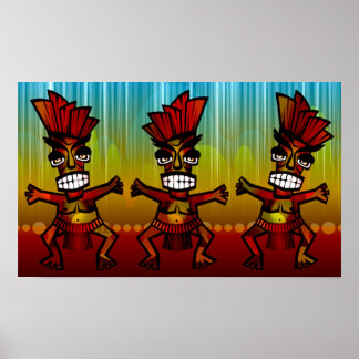 1312743176_Vector_Clipart Hawaiian Tiki men Poster