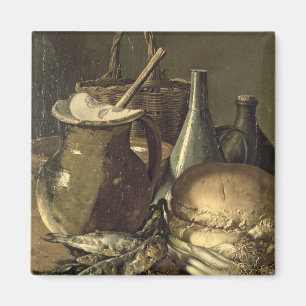 131-0058519/1 Still Life with Fish, Leeks and Brea Magnet