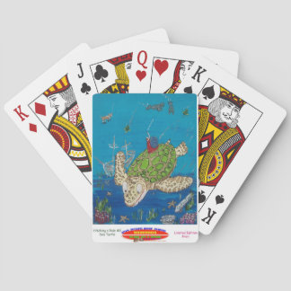 #131 8x10 Hitching a ride on a sea turtle Playing Cards