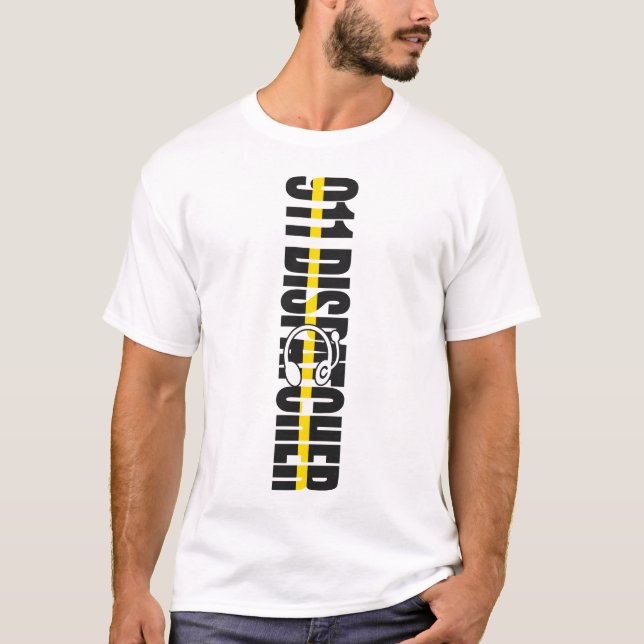1325 Dispatcher Thin Gold Line 911 Dispatcher T-Shirt (Front)