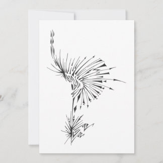 132 Black White Abstract Tribal Tattoo Art Thank You Card