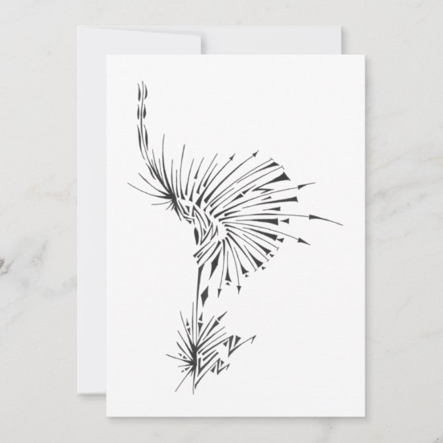 132 Black White Abstract Tribal Tattoo Art Thank You Card (Front)