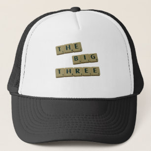 132 - thebigthreeThe Big Three Letter Tiles Trucker Hat