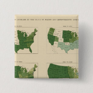 133 Increase value of farms 1850-1900 15 Cm Square Badge