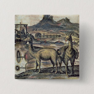 137-0627924 Illustration from a history of Peru sh 15 Cm Square Badge