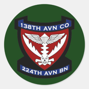 138th Avn Co - RR 2 Vietnam Classic Round Sticker