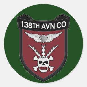 138th Avn Co - RR Vietnam Classic Round Sticker