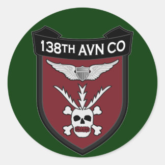 138th Avn Co - RR Vietnam Classic Round Sticker