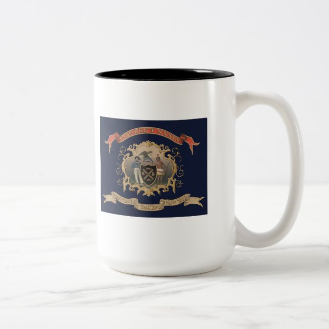139th NY Volunteer Infantry Regimental Flag (City) Two-Tone Coffee Mug (Right)