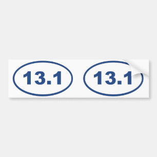 13.1 blue oval bumper sticker