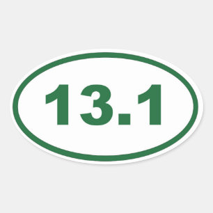 13.1 green oval sticker