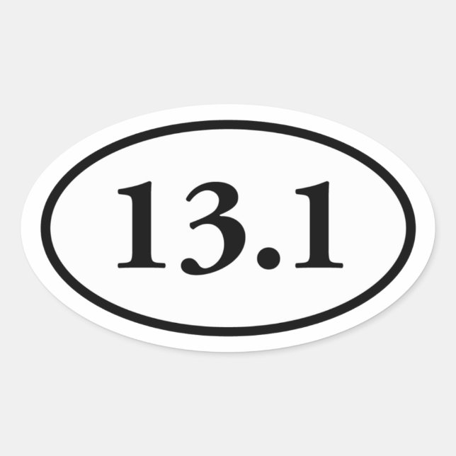 13.1 Half Marathon Oval Oval Sticker (Front)