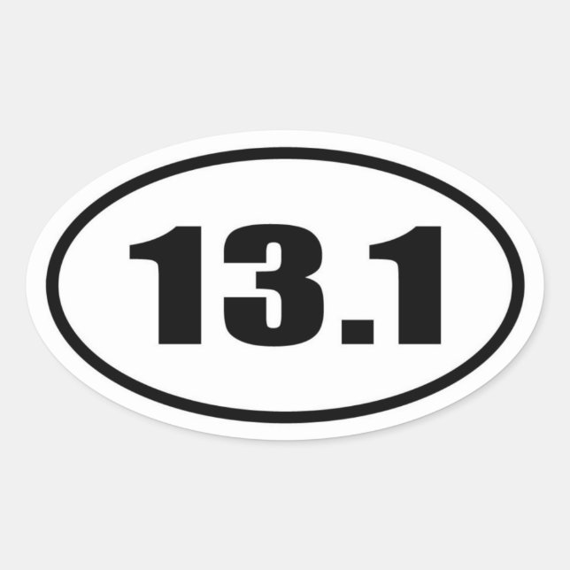 13.1 Half Marathon Oval Sticker (Front)