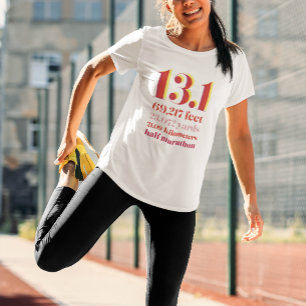 13.1 Half Marathon Race Distance Bold Red  T-Shirt