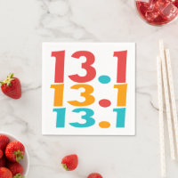 13.1 Half-Marathon Runner themed red orange teal