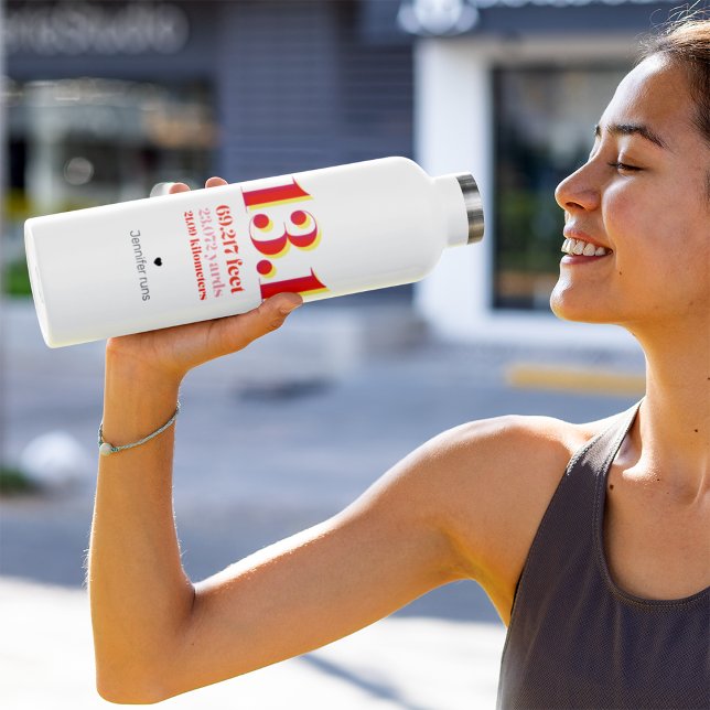 13.1 Half Marathon Running Distance Bold Red Text 710 Ml Water Bottle (Creator Uploaded)