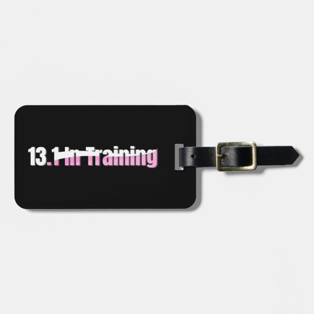13.1 Half Marathon Training - Pink Running Luggage Tag (Front Horizontal)