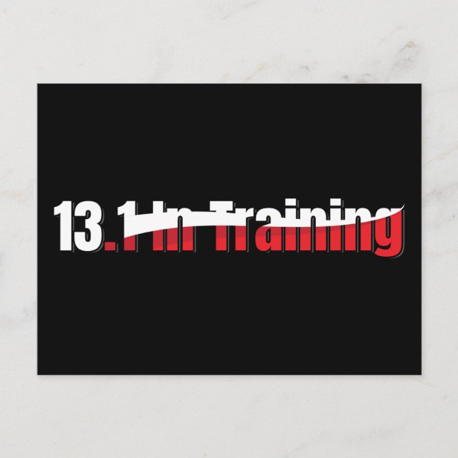 13.1 in Training Abstract Half-Marathon Running Postcard (Front)