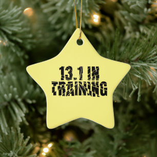 13.1 In Training Half Marathon Runner Broken Glass Ceramic Tree Decoration