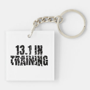 13.1 In Training Half Marathon Runner Broken Glass Key Ring