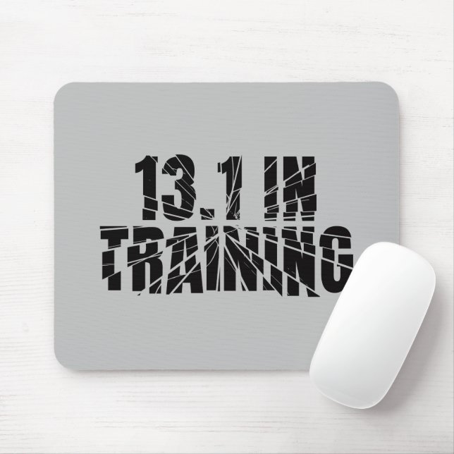13.1 In Training Half Marathon Runner Broken Glass Mouse Mat (With Mouse)