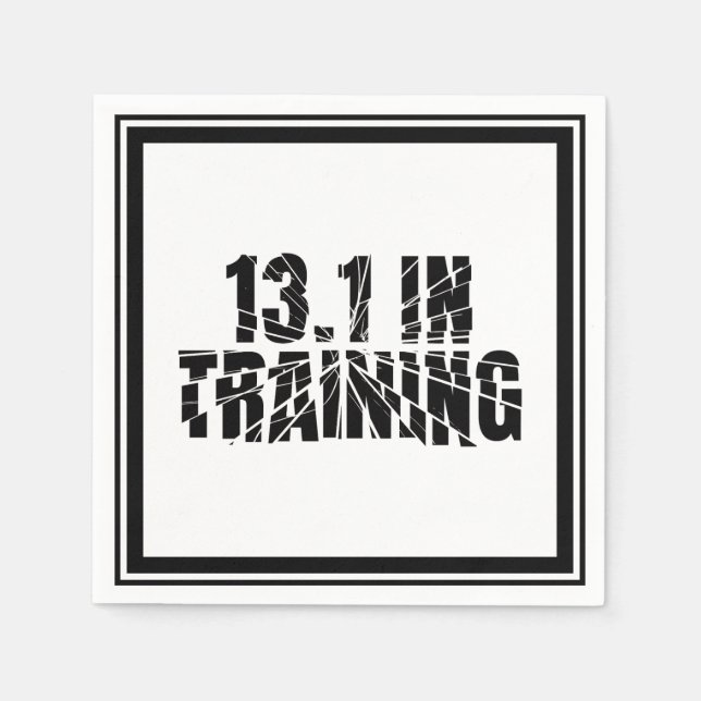 13.1 In Training Half Marathon Runner Broken Glass Napkin (Front)