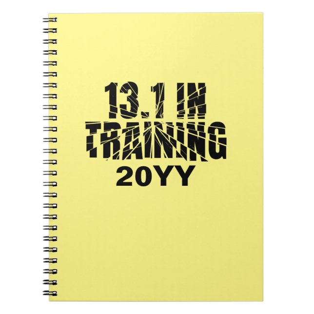 13.1 In Training Half Marathon Runner Broken Glass Notebook (Front)