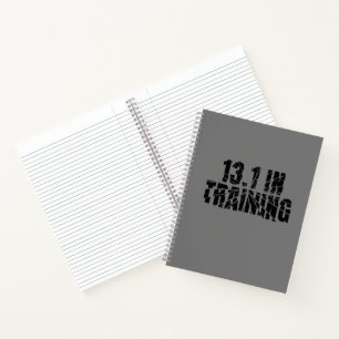 13.1 In Training Half Marathon Runner Broken Glass Notebook