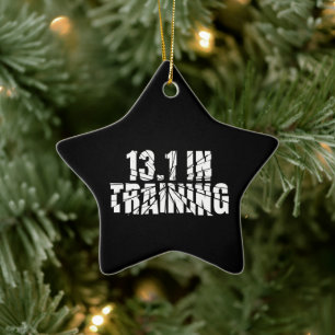 13.1 in Training Half Marathon Running Broken Word Ceramic Tree Decoration