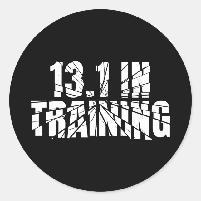 13.1 in Training Half Marathon Running Broken Word Classic Round Sticker (Front)