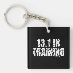 13.1 in Training Half Marathon Running Broken Word Key Ring