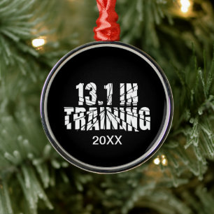 13.1 in Training Half Marathon Running Broken Word Metal Tree Decoration