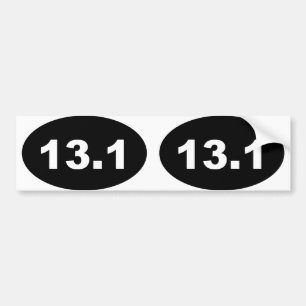 13.1 oval bumper sticker